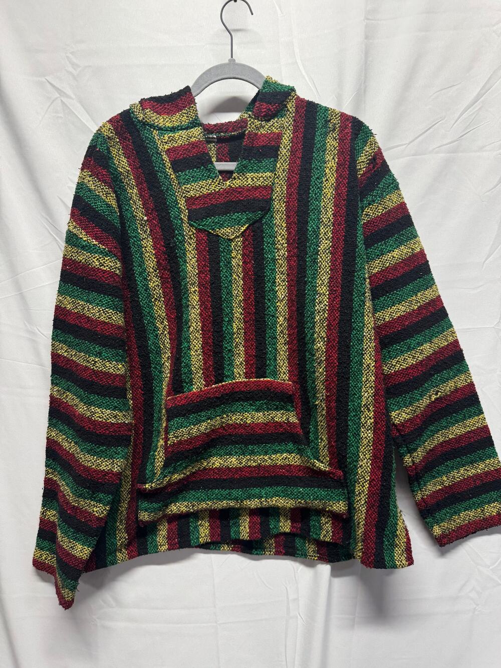 Baja Joe Striped Mexican Jerga Hoodie Surfer Skater Drug Rug Multi-Color 22x26